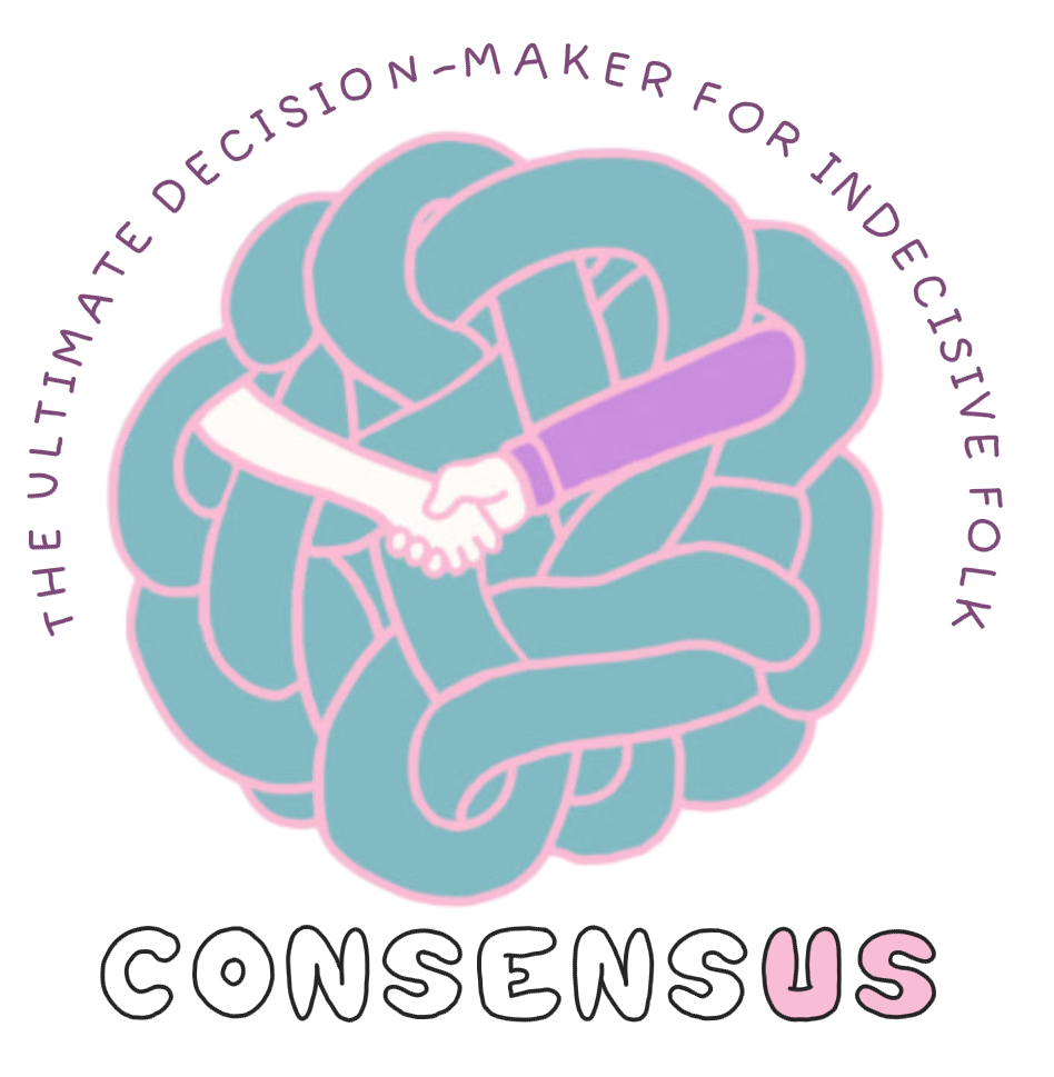 ConsensUs Logo: a tangle of arms meeting together
